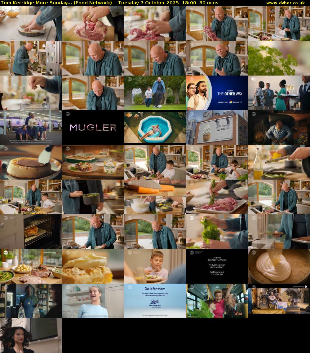 Tom Kerridge More Sunday... (Food Network) Tuesday 7 October 2025 18:00 - 18:30