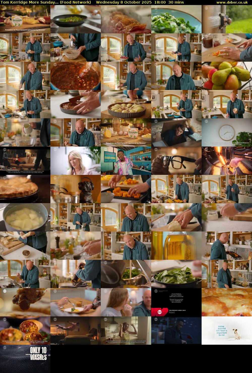 Tom Kerridge More Sunday... (Food Network) Wednesday 8 October 2025 18:00 - 18:30