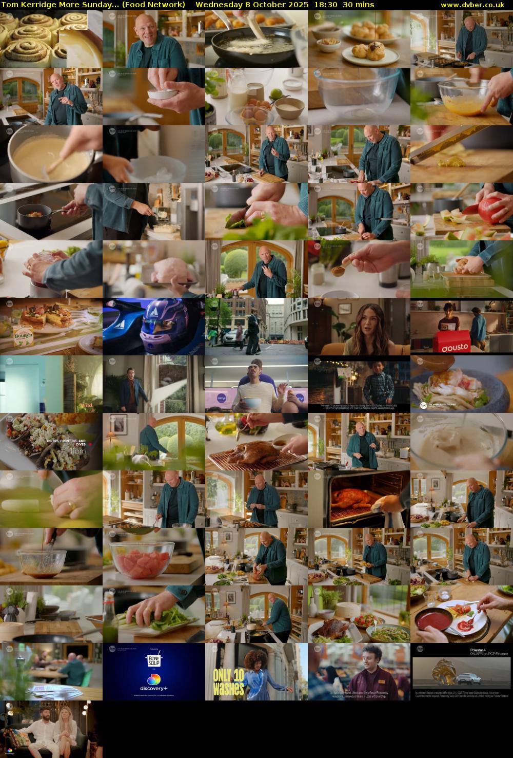 Tom Kerridge More Sunday... (Food Network) Wednesday 8 October 2025 18:30 - 19:00