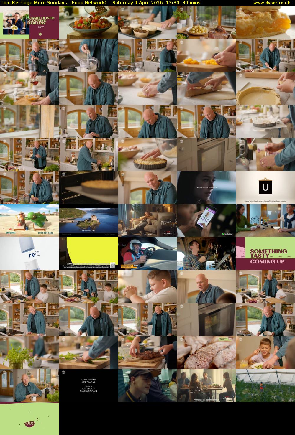 Tom Kerridge More Sunday... (Food Network) Saturday 4 April 2026 13:30 - 14:00
