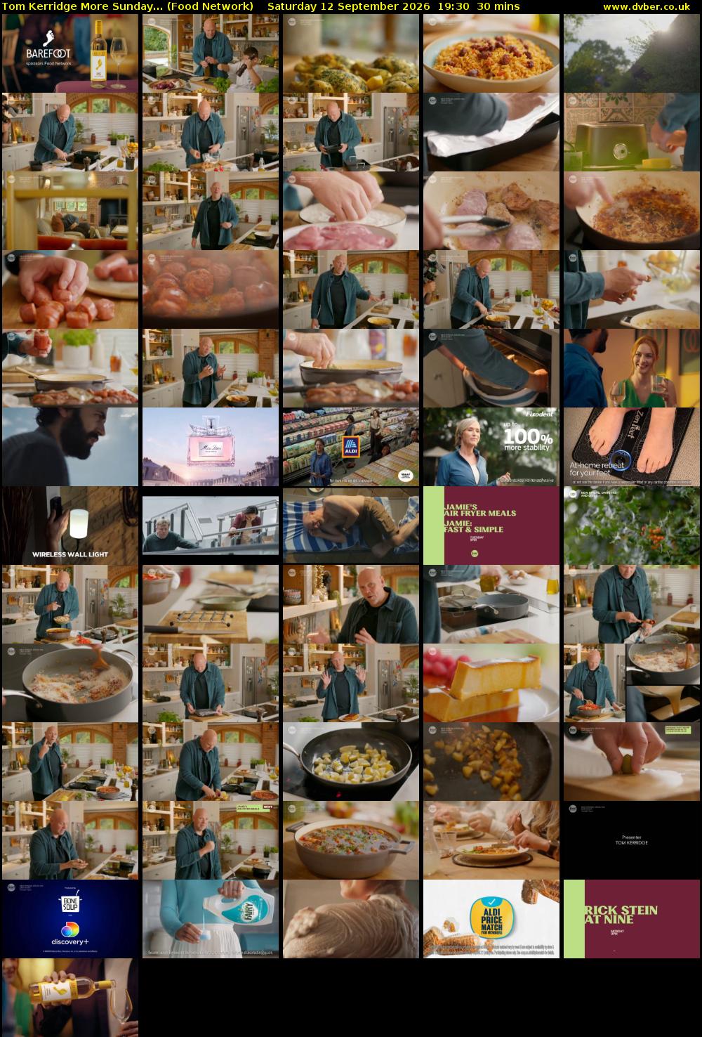 Tom Kerridge More Sunday... (Food Network) Saturday 12 September 2026 19:30 - 20:00