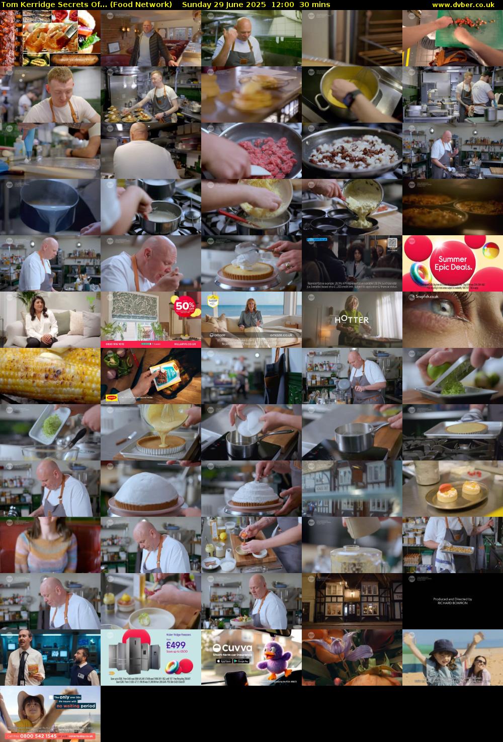 Tom Kerridge Secrets Of... (Food Network) Sunday 29 June 2025 12:00 - 12:30