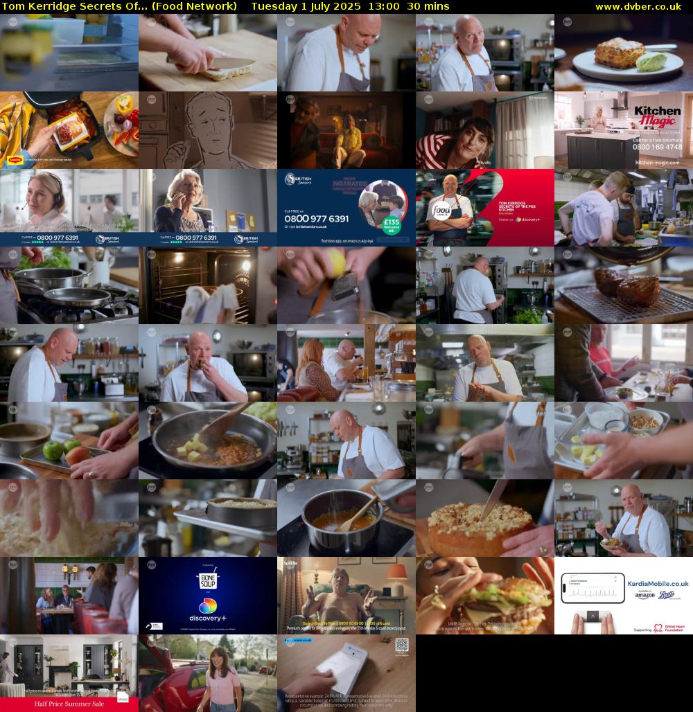 Tom Kerridge Secrets Of... (Food Network) Tuesday 1 July 2025 13:00 - 13:30