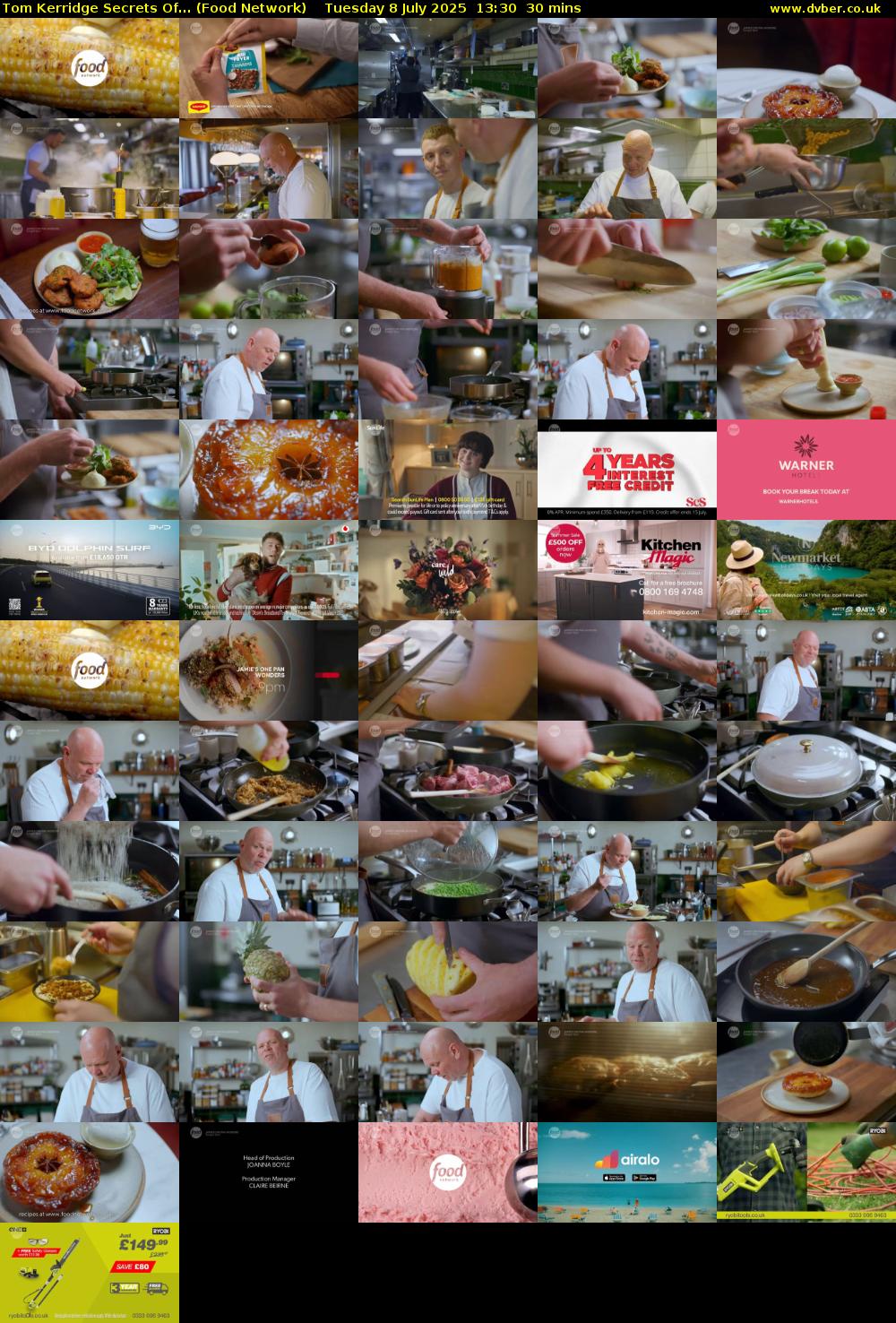 Tom Kerridge Secrets Of... (Food Network) Tuesday 8 July 2025 13:30 - 14:00