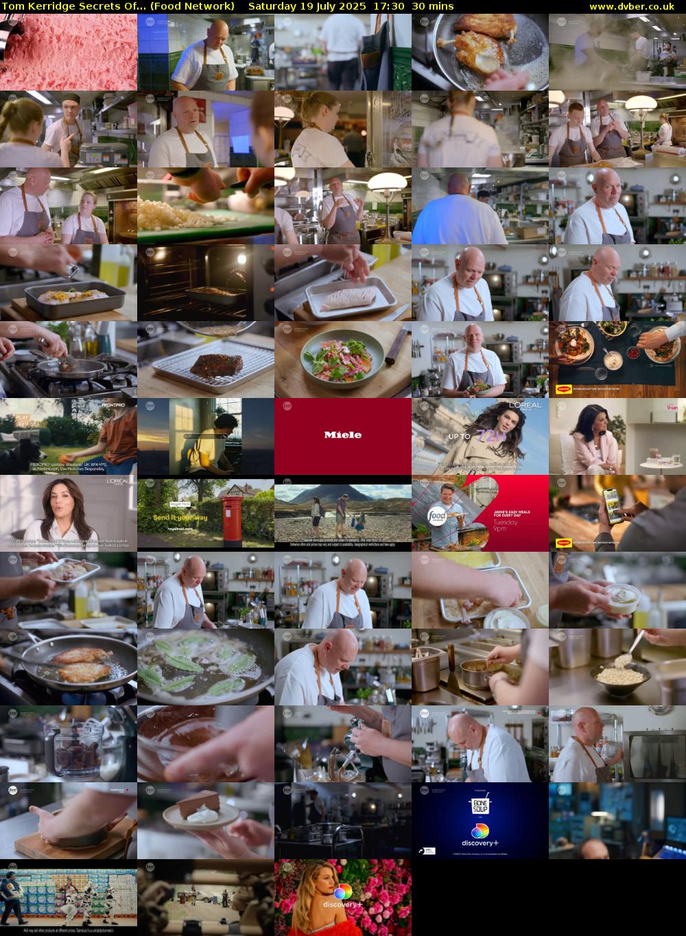 Tom Kerridge Secrets Of... (Food Network) Saturday 19 July 2025 17:30 - 18:00