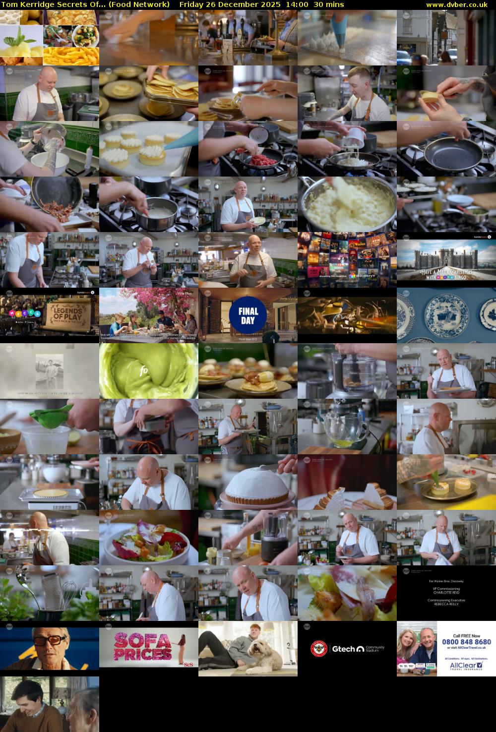 Tom Kerridge Secrets Of... (Food Network) Friday 26 December 2025 14:00 - 14:30