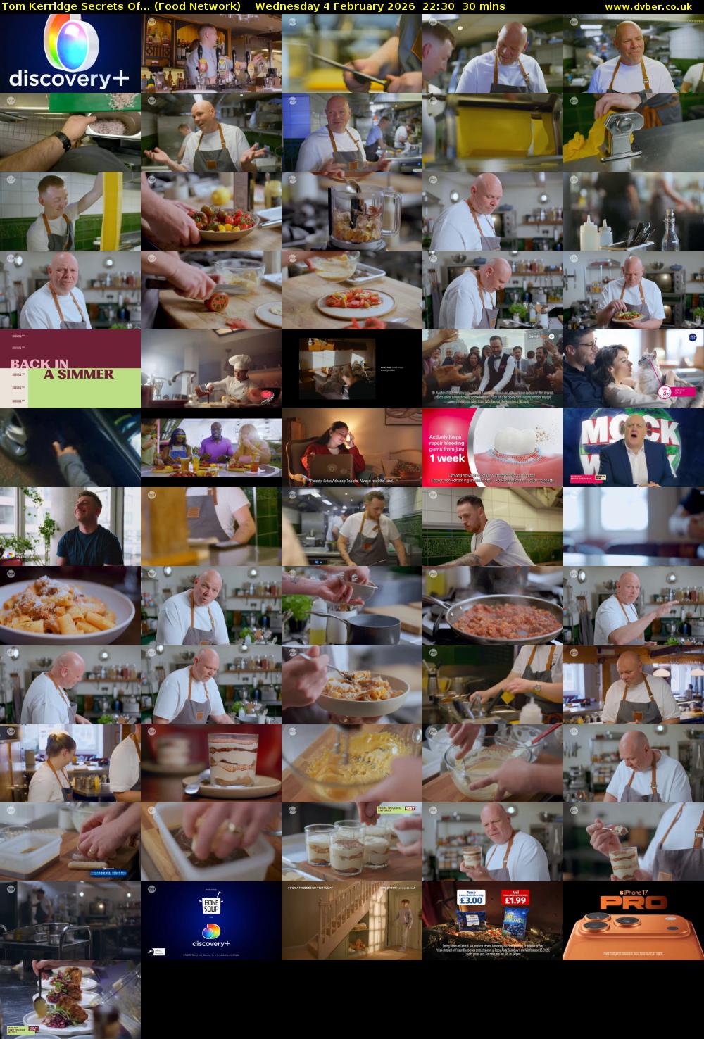 Tom Kerridge Secrets Of... (Food Network) Wednesday 4 February 2026 22:30 - 23:00