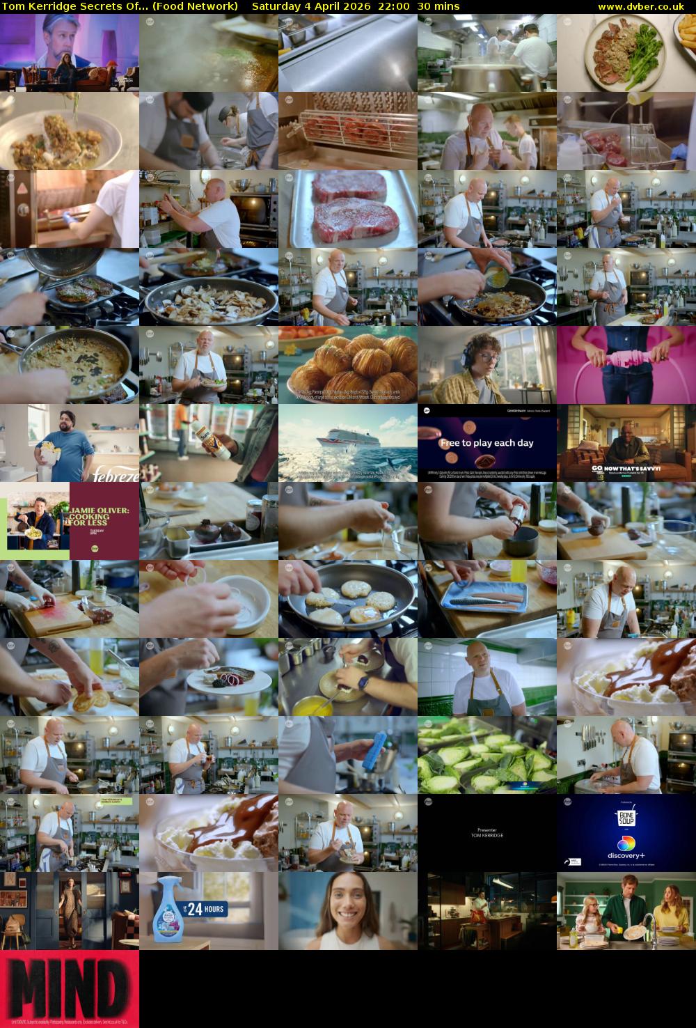 Tom Kerridge Secrets Of... (Food Network) Saturday 4 April 2026 22:00 - 22:30
