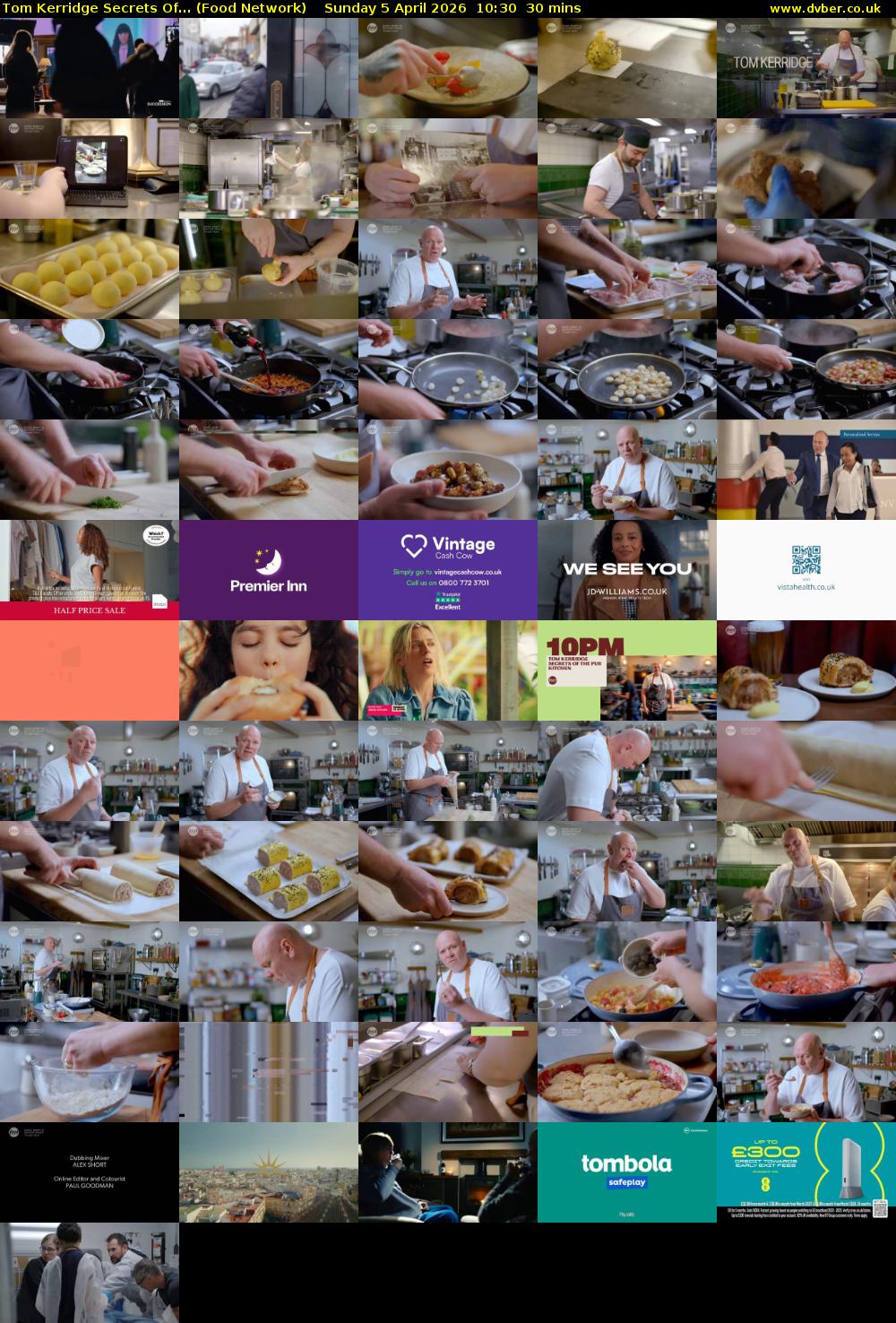 Tom Kerridge Secrets Of... (Food Network) Sunday 5 April 2026 10:30 - 11:00