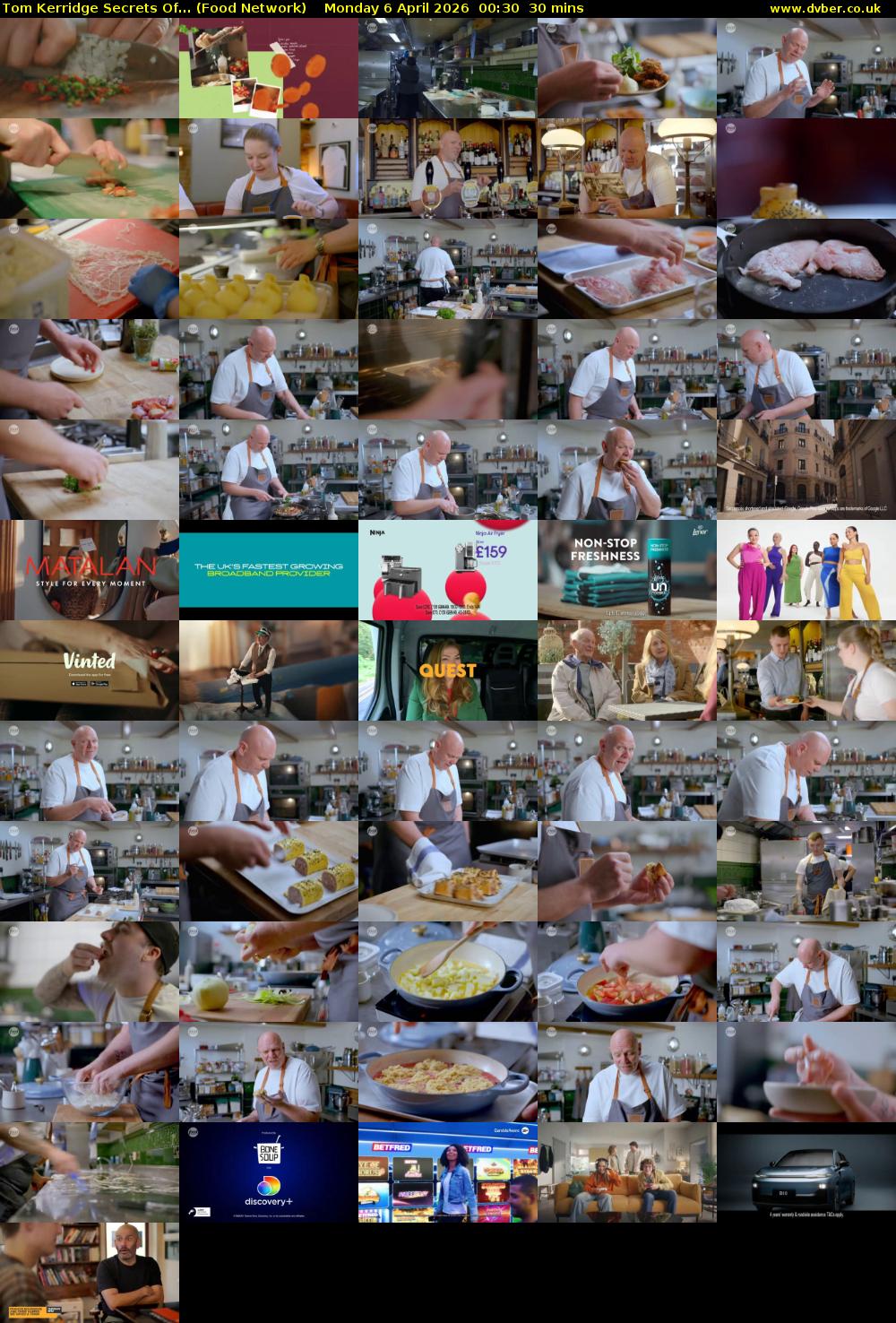 Tom Kerridge Secrets Of... (Food Network) Monday 6 April 2026 00:30 - 01:00