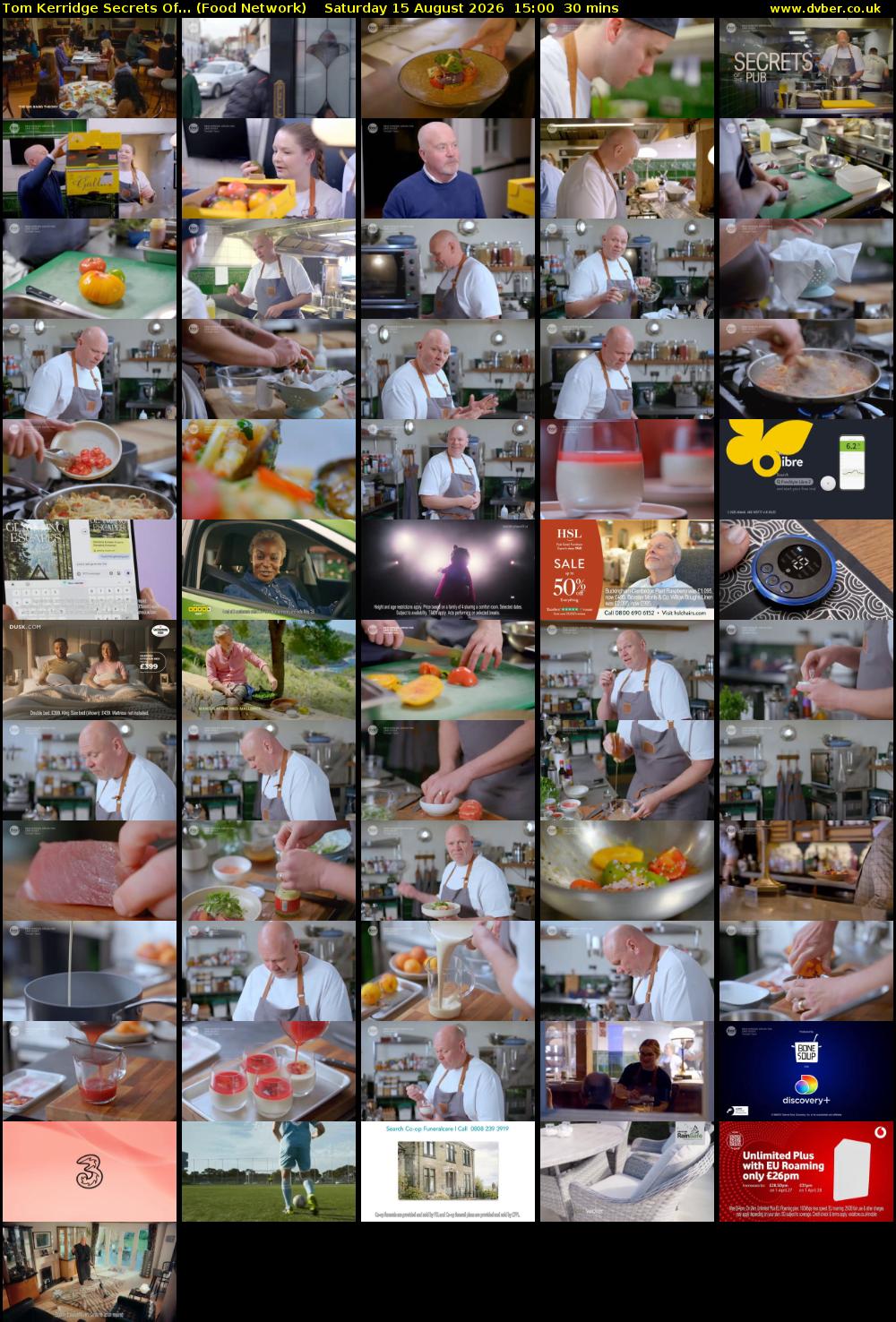 Tom Kerridge Secrets Of... (Food Network) Saturday 15 August 2026 15:00 - 15:30