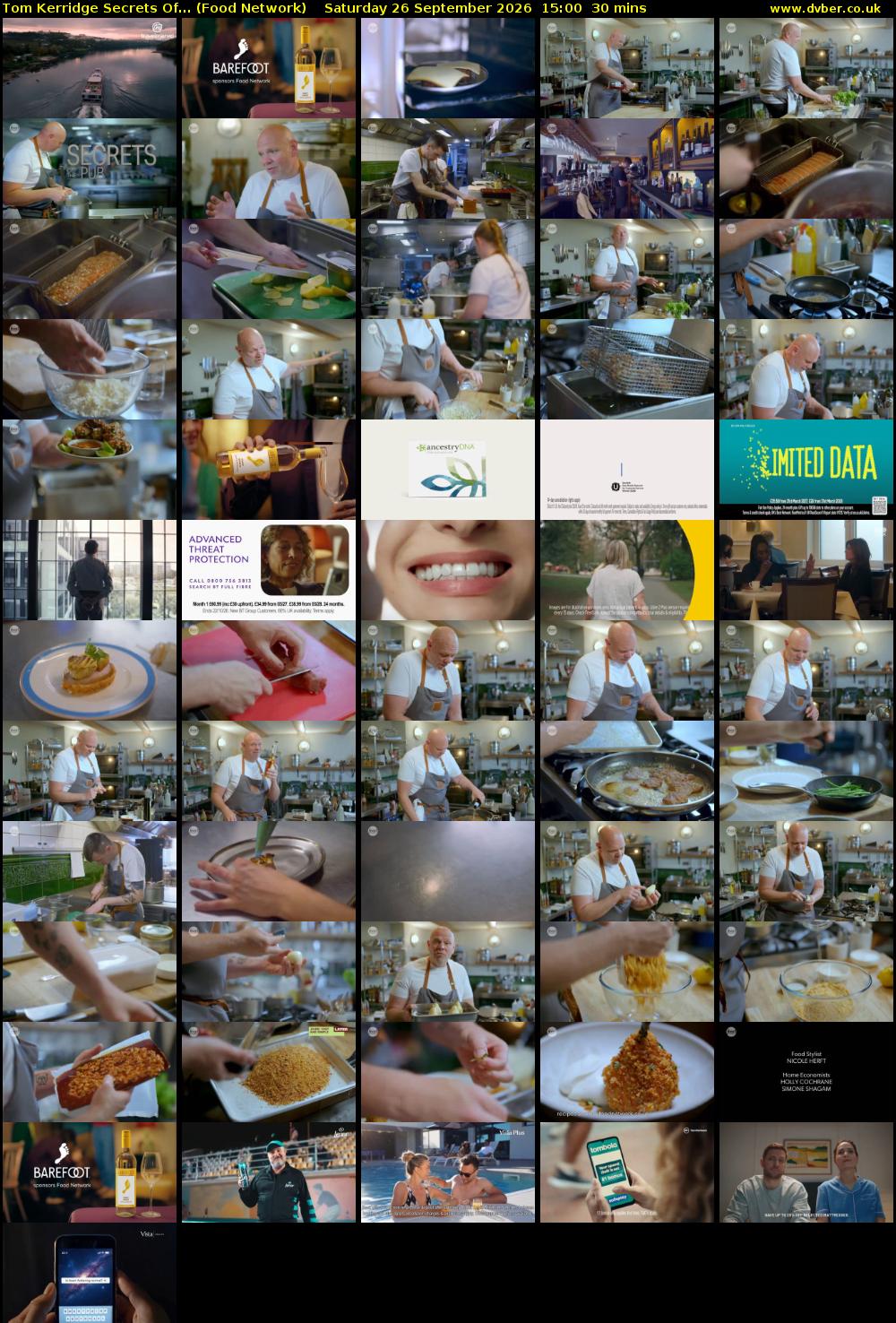 Tom Kerridge Secrets Of... (Food Network) Saturday 26 September 2026 15:00 - 15:30
