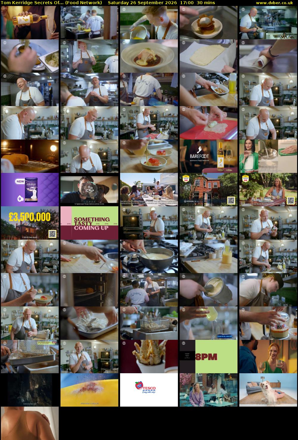 Tom Kerridge Secrets Of... (Food Network) Saturday 26 September 2026 17:00 - 17:30
