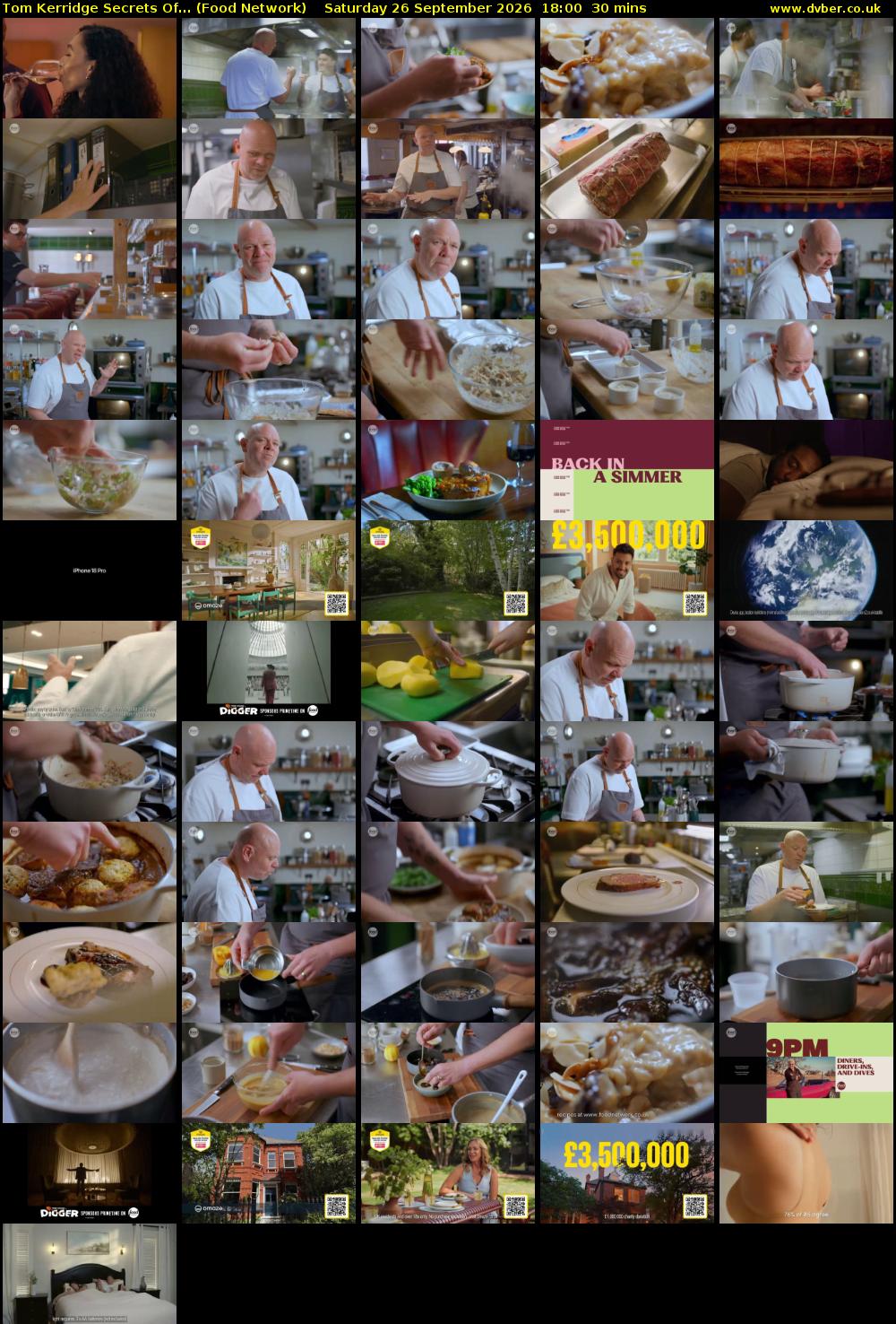 Tom Kerridge Secrets Of... (Food Network) Saturday 26 September 2026 18:00 - 18:30