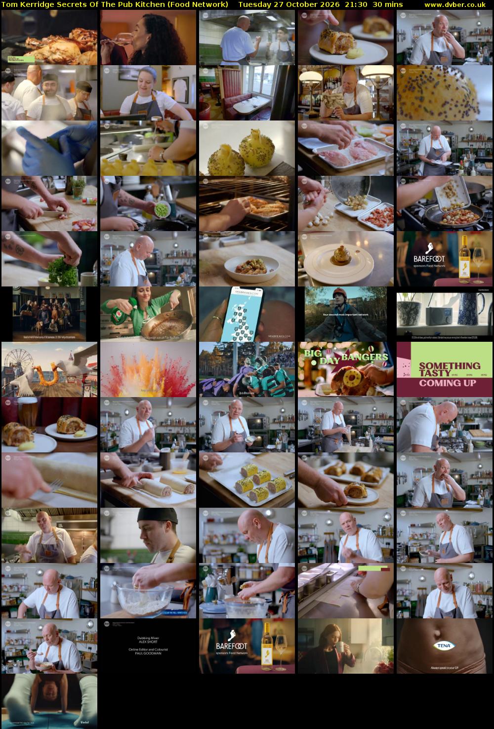 Tom Kerridge Secrets Of The Pub Kitchen (Food Network) Tuesday 27 October 2026 21:30 - 22:00