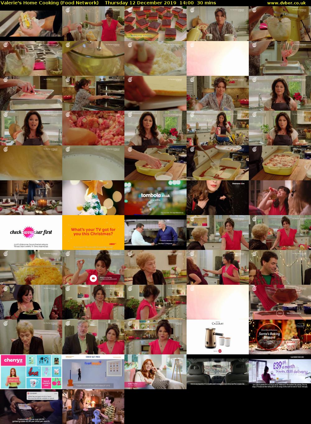 Valerie's Home Cooking (Food Network) Thursday 12 December 2019 14:00 - 14:30