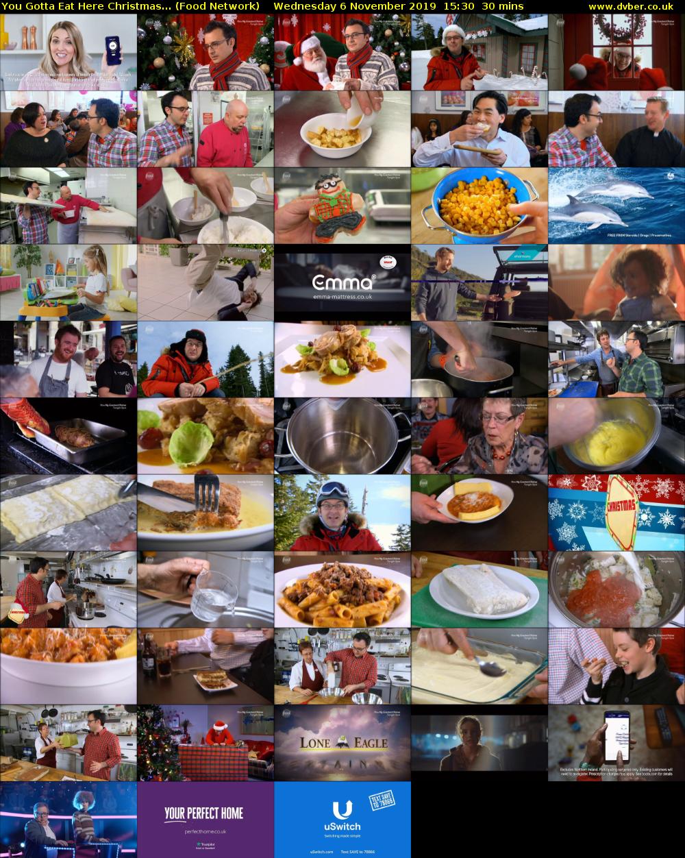 You Gotta Eat Here Christmas... (Food Network) Wednesday 6 November 2019 15:30 - 16:00