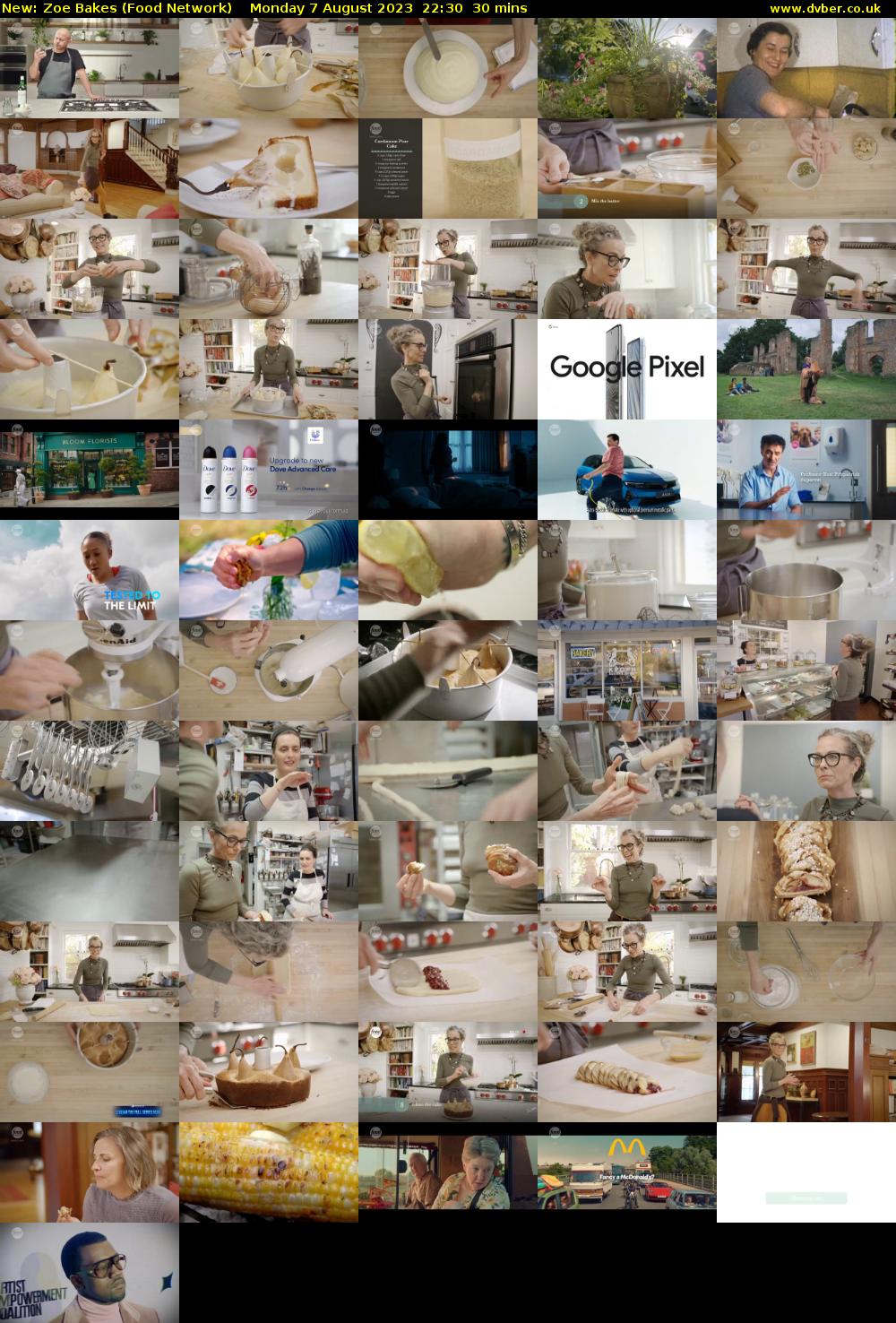 Zoe Bakes (Food Network) Monday 7 August 2023 22:30 - 23:00