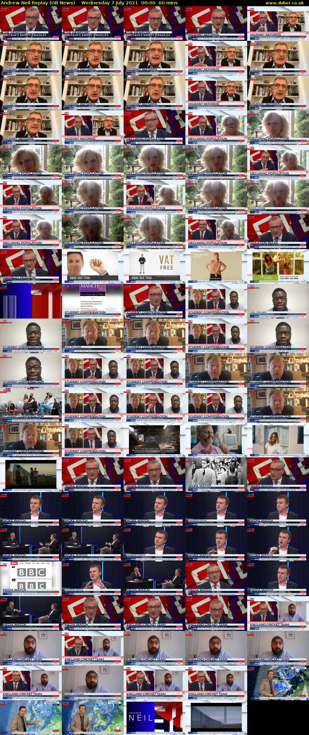 Andrew Neil Replay (GB News) Wednesday 7 July 2021 00:00 - 01:00