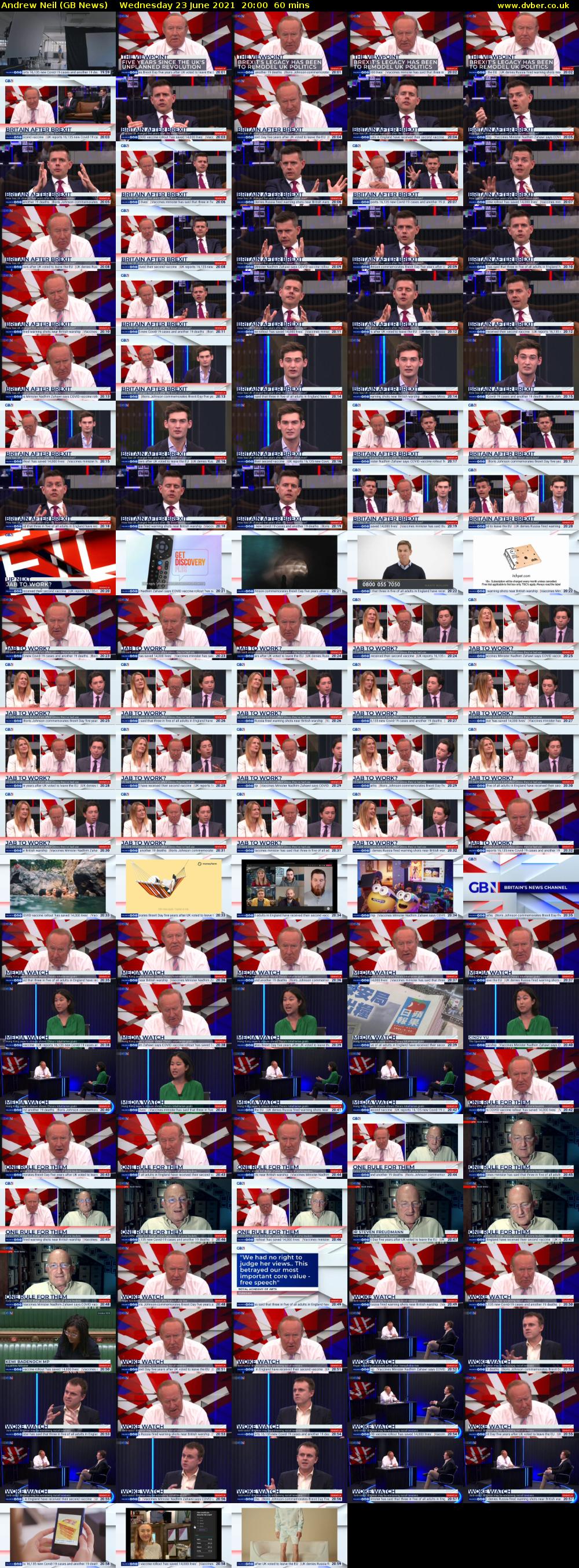 Andrew Neil (GB News) Wednesday 23 June 2021 20:00 - 21:00