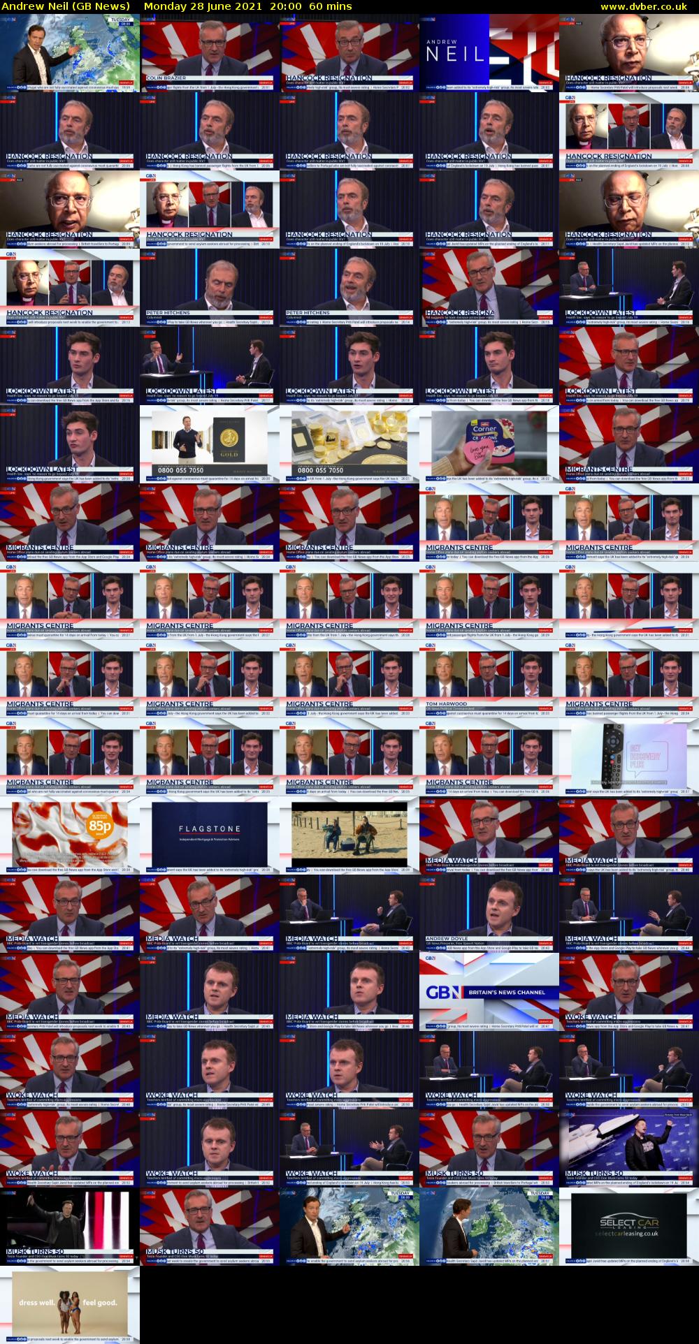 Andrew Neil (GB News) Monday 28 June 2021 20:00 - 21:00