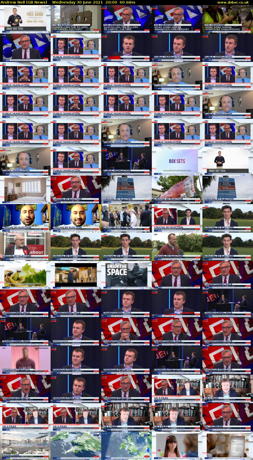 Andrew Neil (GB News) Wednesday 30 June 2021 20:00 - 21:00