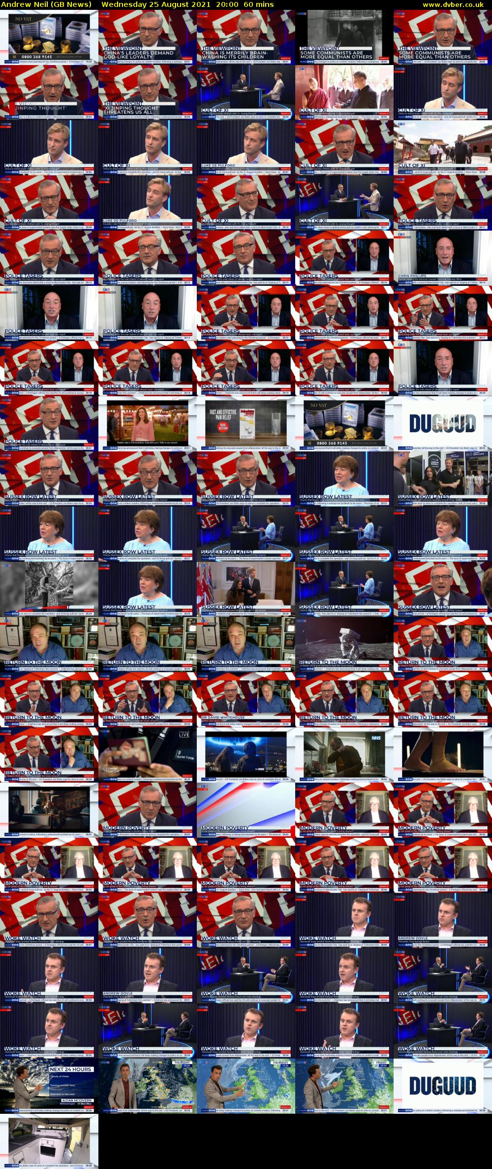 Andrew Neil (GB News) Wednesday 25 August 2021 20:00 - 21:00