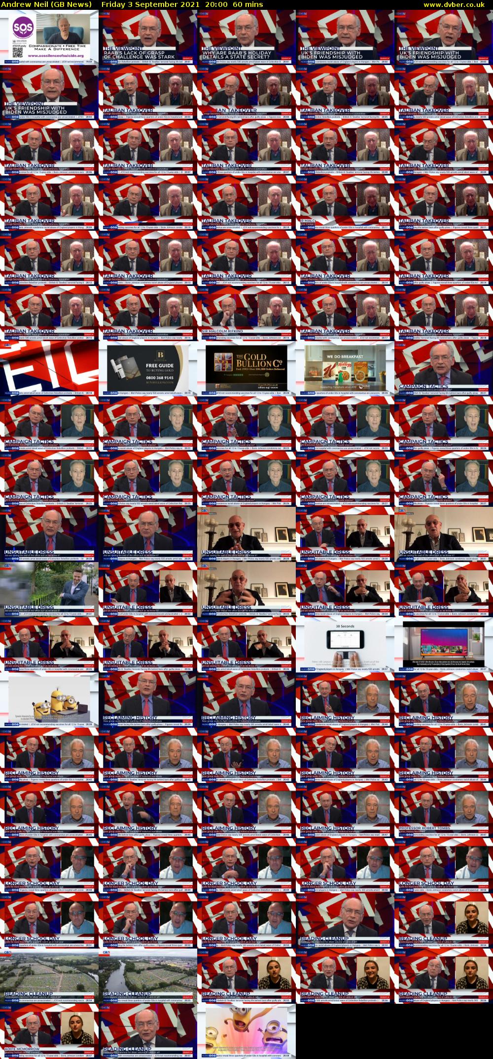 Andrew Neil (GB News) Friday 3 September 2021 20:00 - 21:00