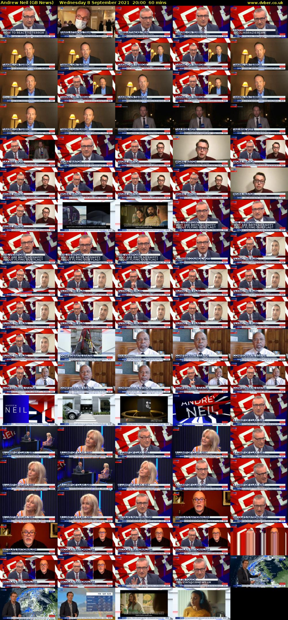 Andrew Neil (GB News) Wednesday 8 September 2021 20:00 - 21:00