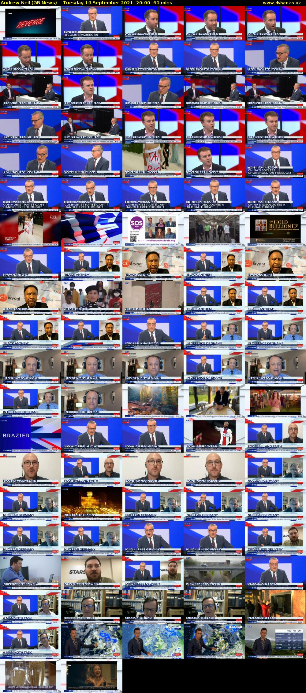 Andrew Neil (GB News) Tuesday 14 September 2021 20:00 - 21:00