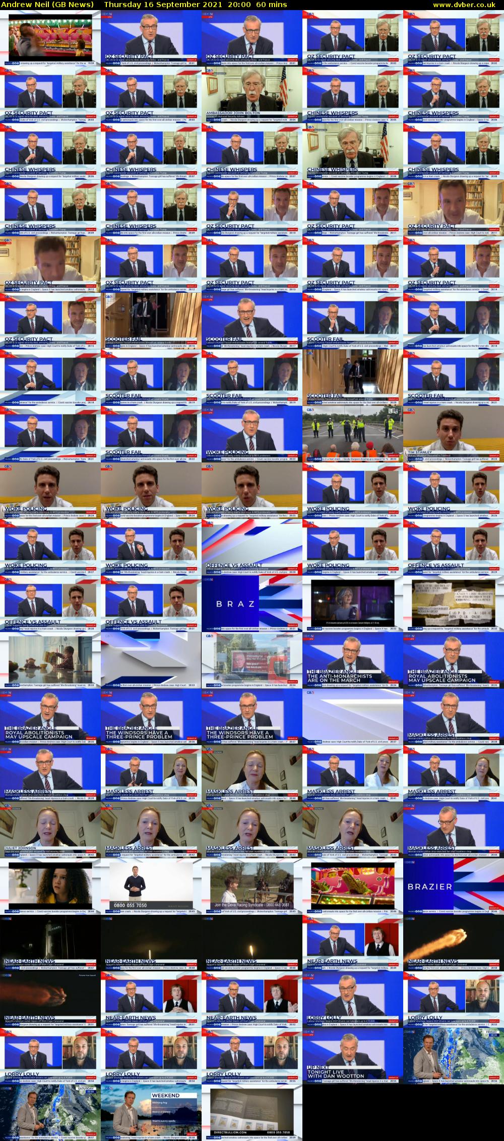 Andrew Neil (GB News) Thursday 16 September 2021 20:00 - 21:00