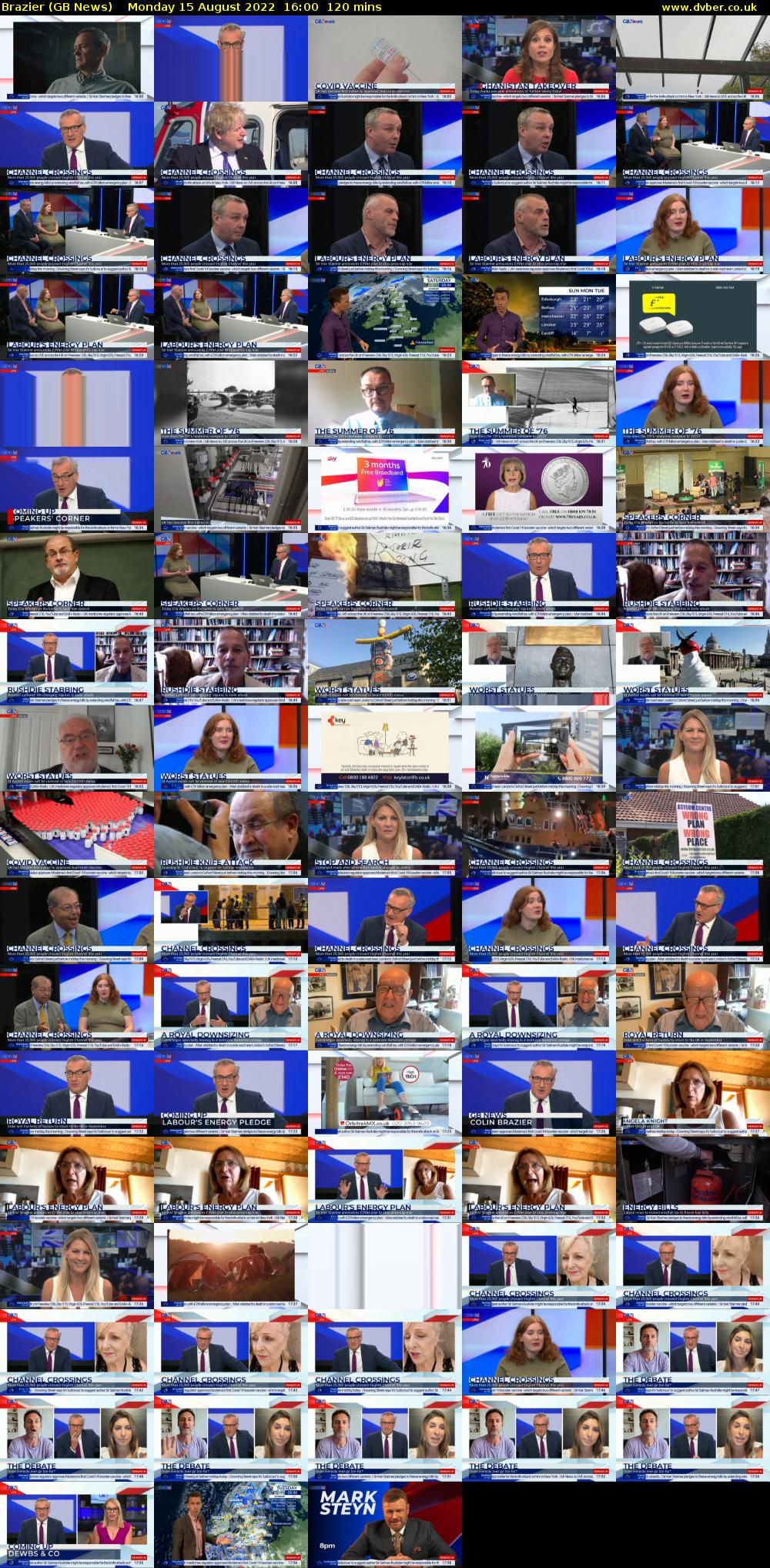 Brazier (GB News) Monday 15 August 2022 16:00 - 18:00