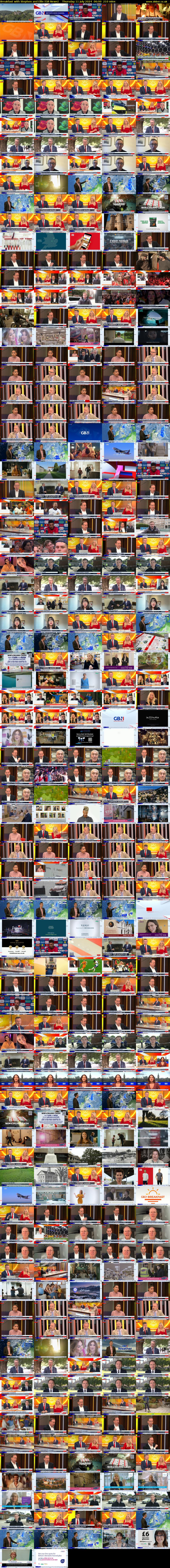 Breakfast with Stephen and Ellie (GB News) Thursday 11 July 2024 06:00 - 09:30