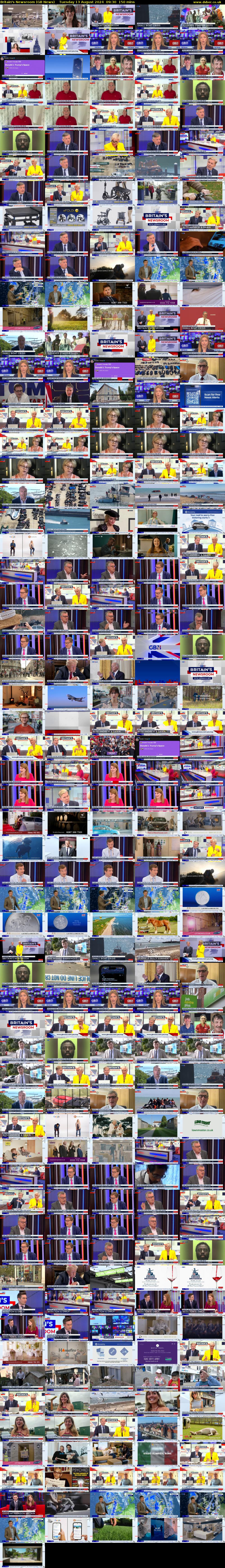 Britain's Newsroom (GB News) Tuesday 13 August 2024 09:30 - 12:00