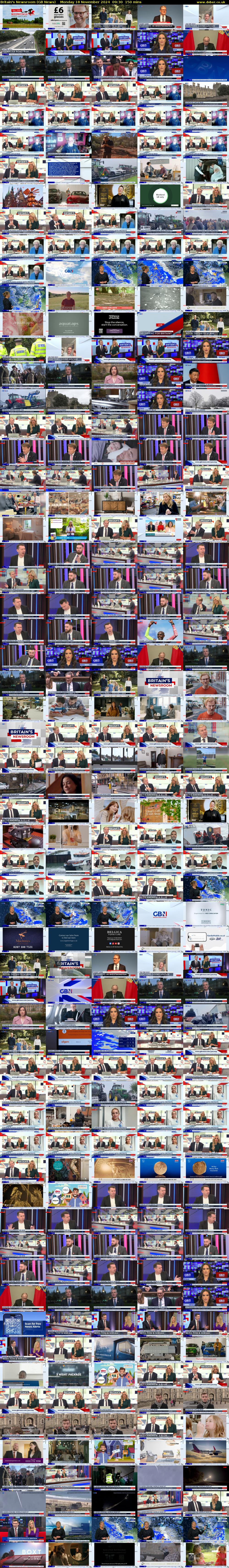 Britain's Newsroom (GB News) Monday 18 November 2024 09:30 - 12:00