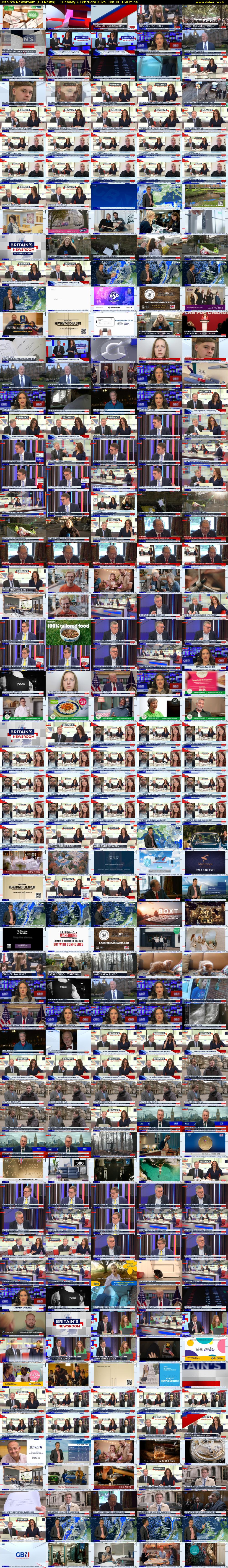 Britain's Newsroom (GB News) Tuesday 4 February 2025 09:30 - 12:00