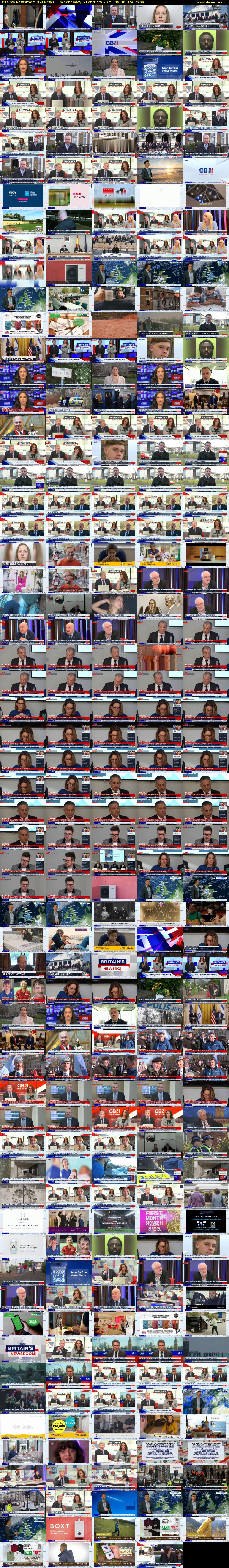 Britain's Newsroom (GB News) Wednesday 5 February 2025 09:30 - 12:00