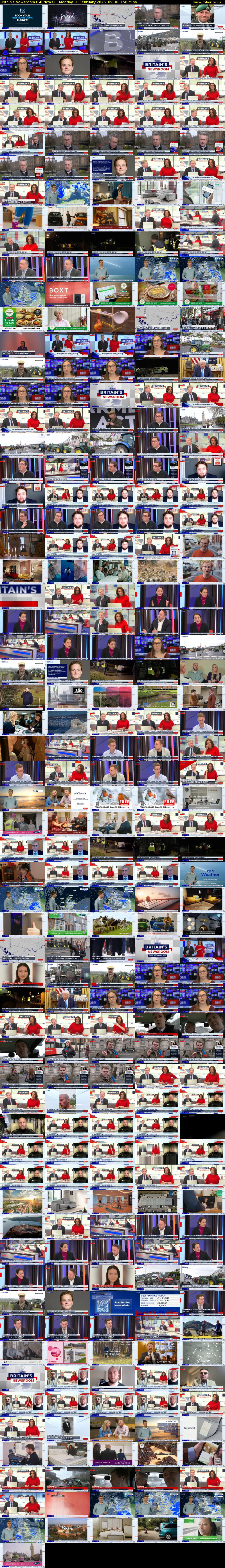 Britain's Newsroom (GB News) Monday 10 February 2025 09:30 - 12:00