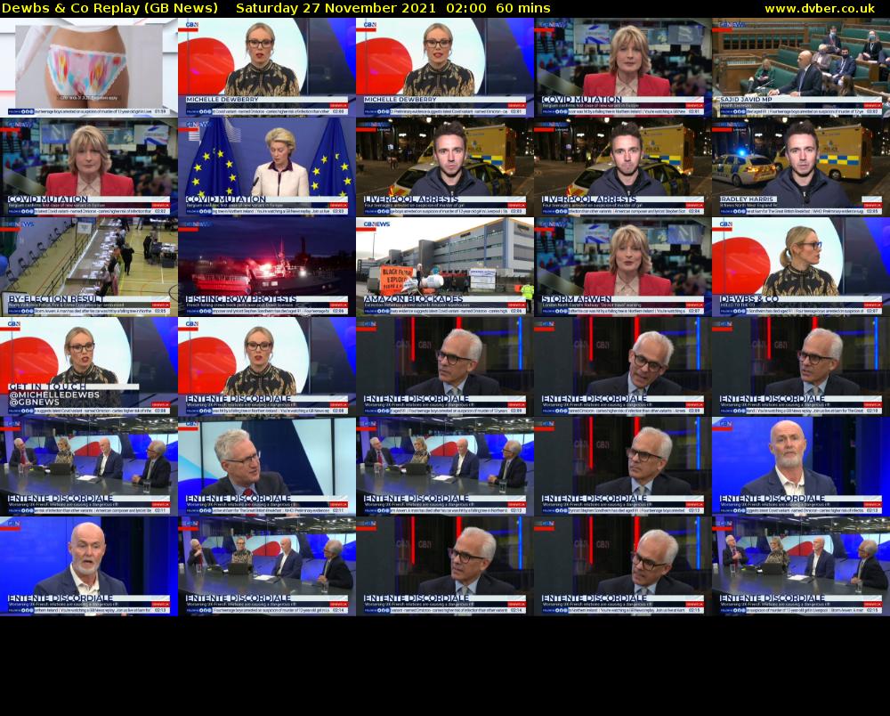 Dewbs & Co Replay (GB News) Saturday 27 November 2021 02:00 - 03:00