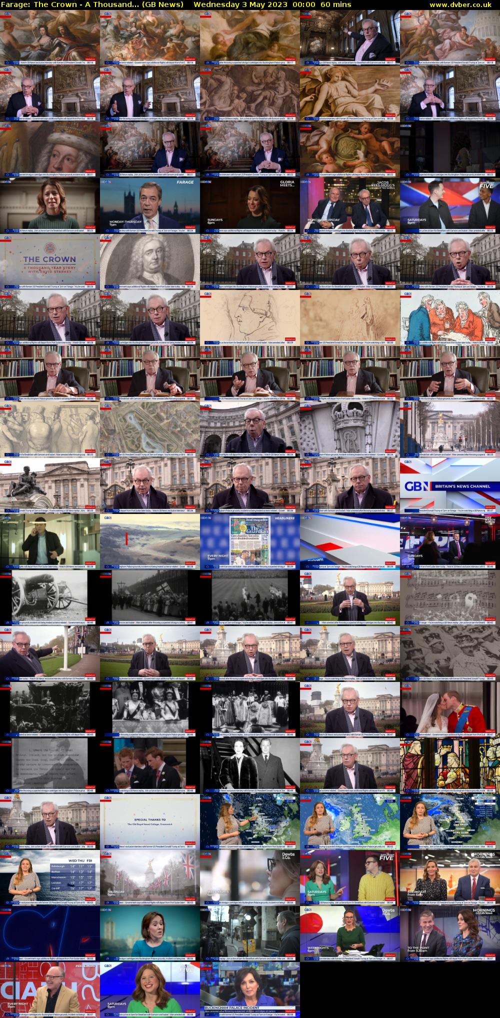 Farage: The Crown - A Thousand... (GB News) Wednesday 3 May 2023 00:00 - 01:00