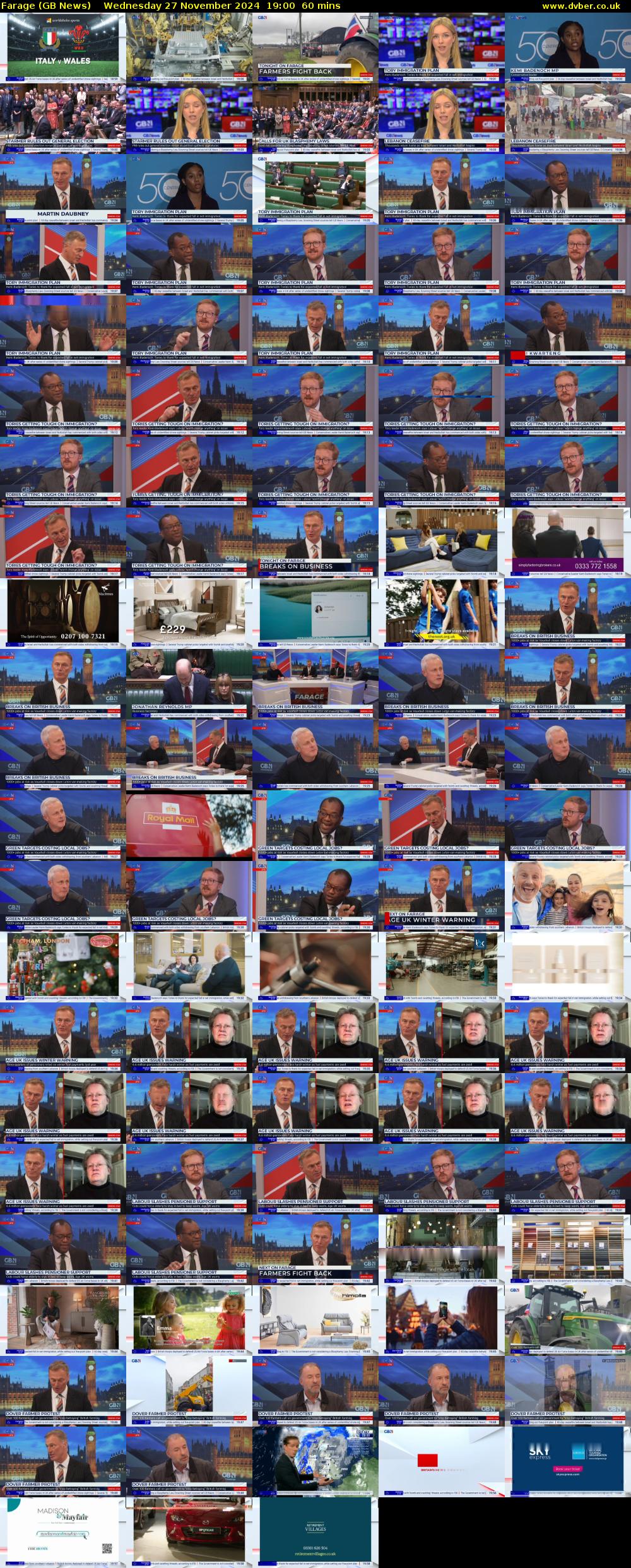 Farage (GB News) Wednesday 27 November 2024 19:00 - 20:00