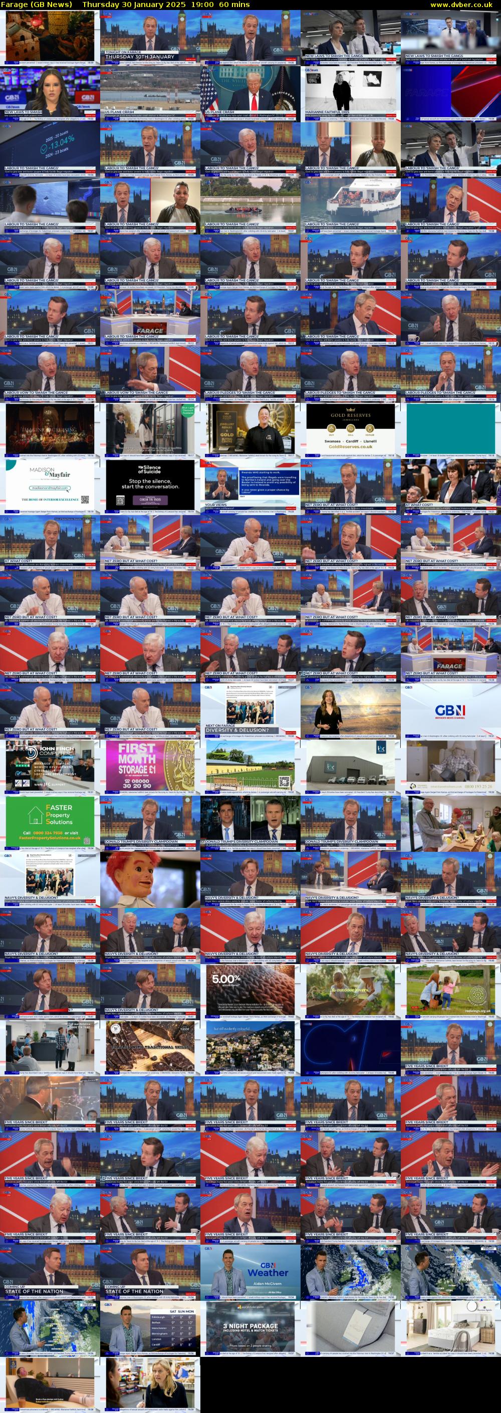 Farage (GB News) Thursday 30 January 2025 19:00 - 20:00