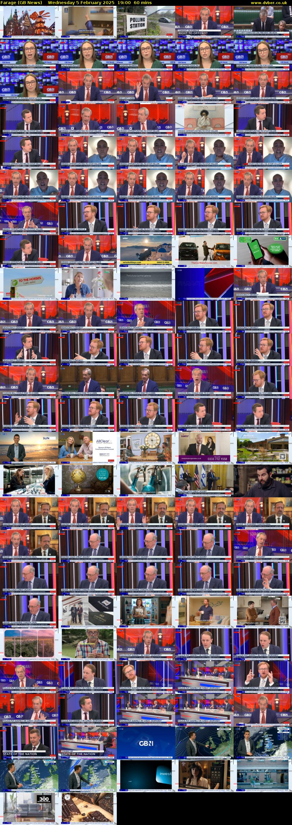 Farage (GB News) Wednesday 5 February 2025 19:00 - 20:00