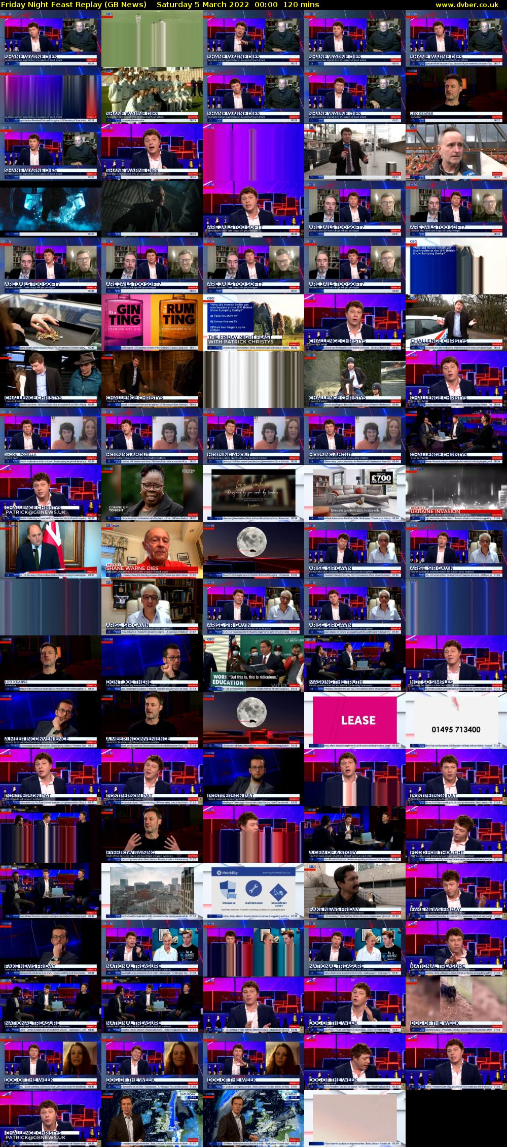 Friday Night Feast Replay (GB News) Saturday 5 March 2022 00:00 - 02:00