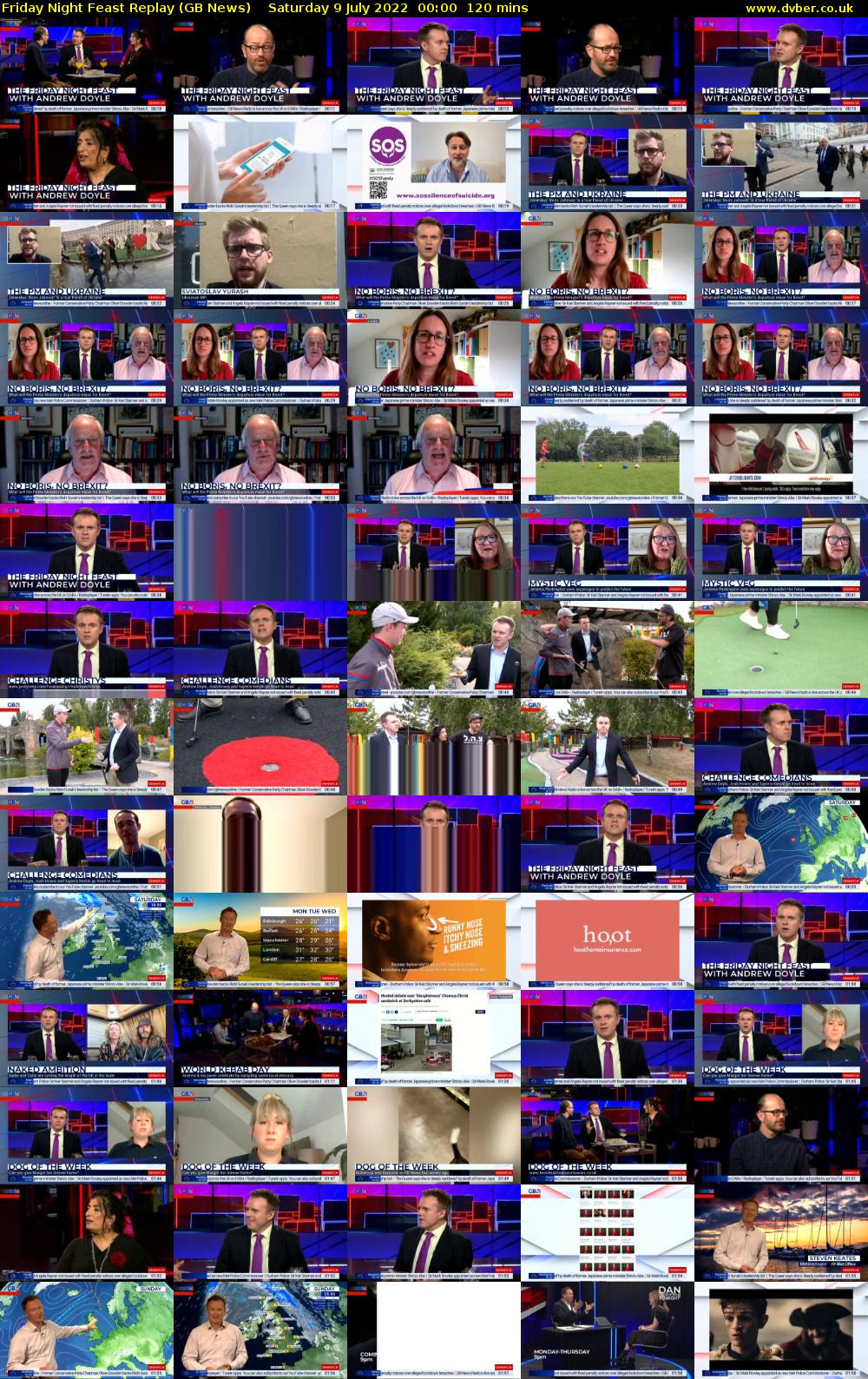 Friday Night Feast Replay (GB News) Saturday 9 July 2022 00:00 - 02:00