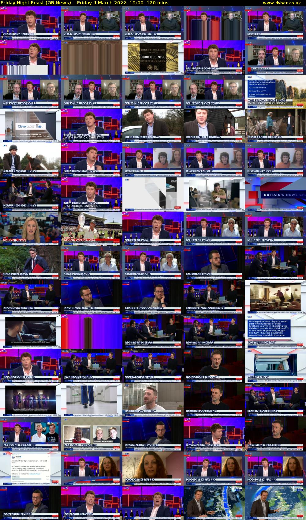 Friday Night Feast (GB News) Friday 4 March 2022 19:00 - 21:00