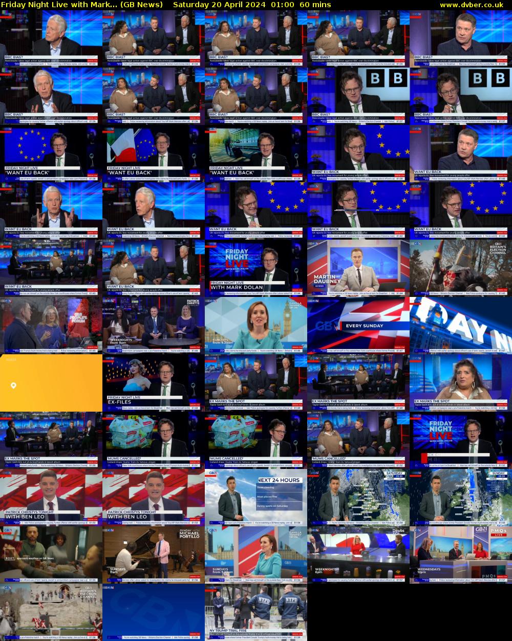 Friday Night Live with Mark... (GB News) Saturday 20 April 2024 01:00 - 02:00