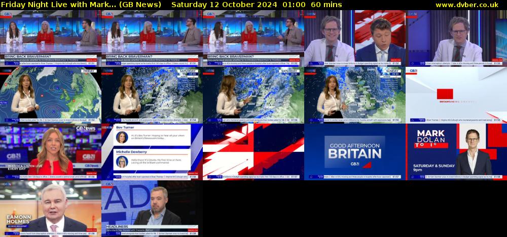 Friday Night Live with Mark... (GB News) Saturday 12 October 2024 01:00 - 02:00