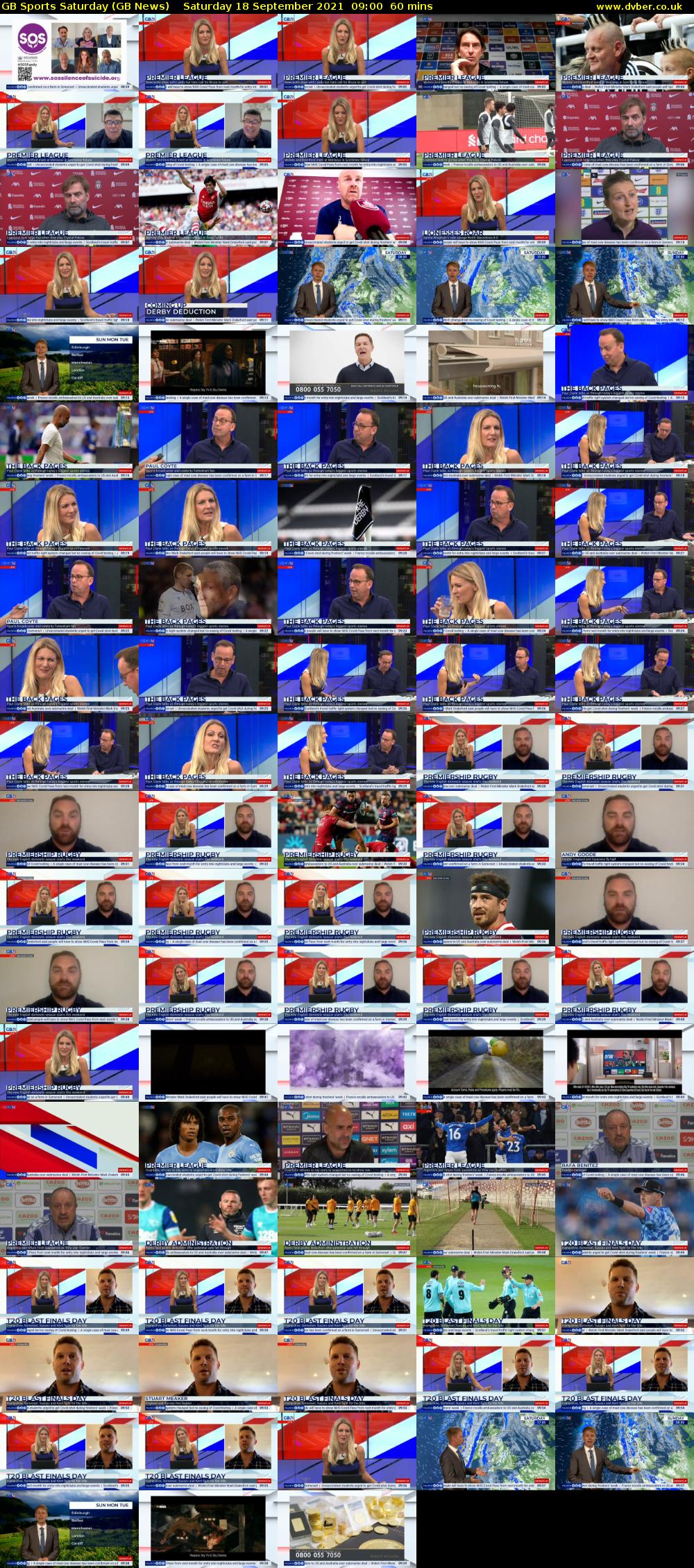 GB Sports Saturday (GB News) Saturday 18 September 2021 09:00 - 10:00