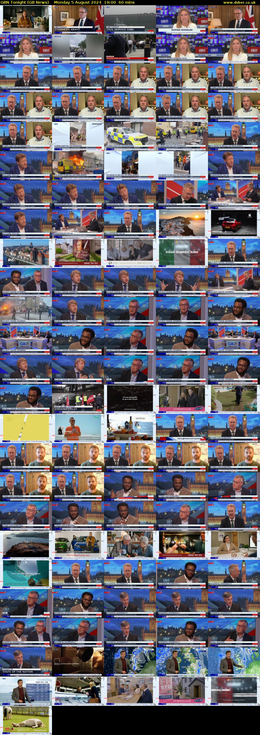 GBN Tonight (GB News) Monday 5 August 2024 19:00 - 20:00